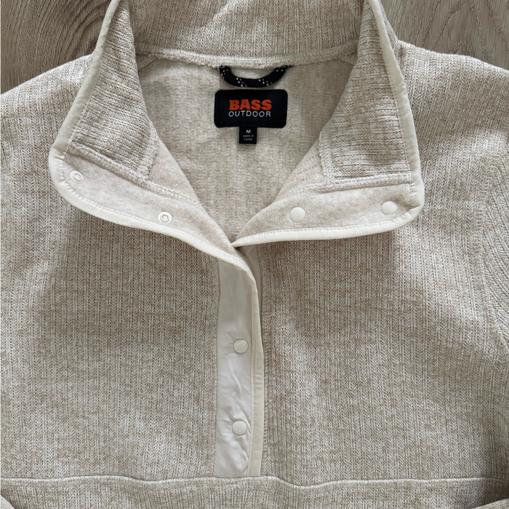 BASS OUTDOOR Women's Mixed-Media Mock-Neck Sweatshirt M NWT